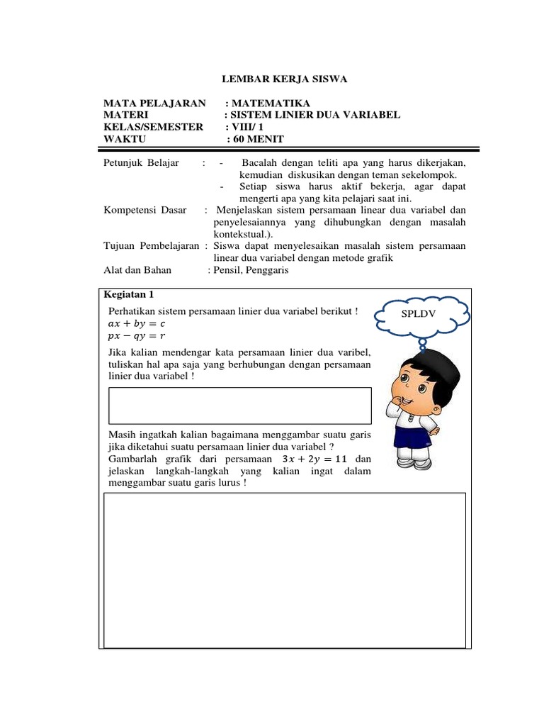 Rpp Spldv Kelas 8 Kurikulum 2013 E Guru