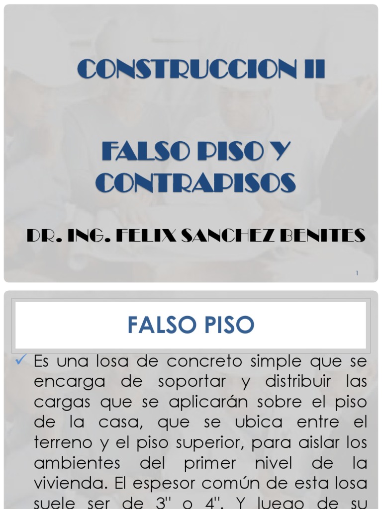 Clase 2x Construccion II Falso Piso y Contrapiso 2017 I | PDF | Science