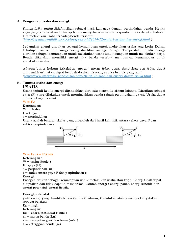 Soal Usaha Dan Energi