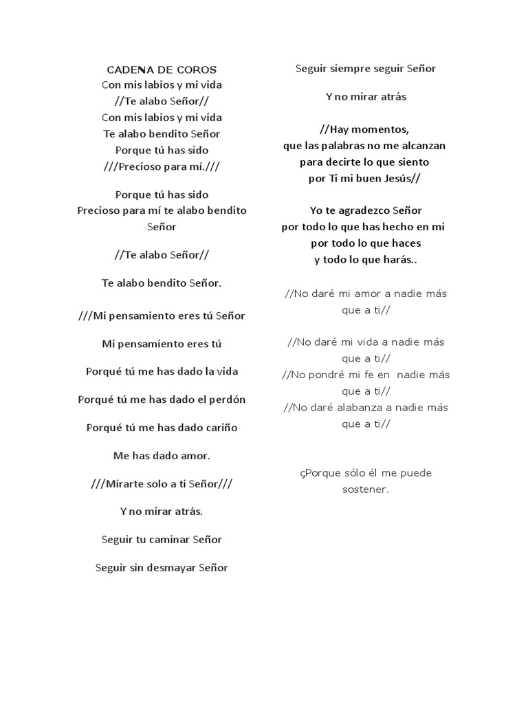 Cadena De Coros Pdf Cristo Título Religión Y Creencia