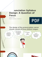 Pronunciation Syllabus Design A Question of Focus