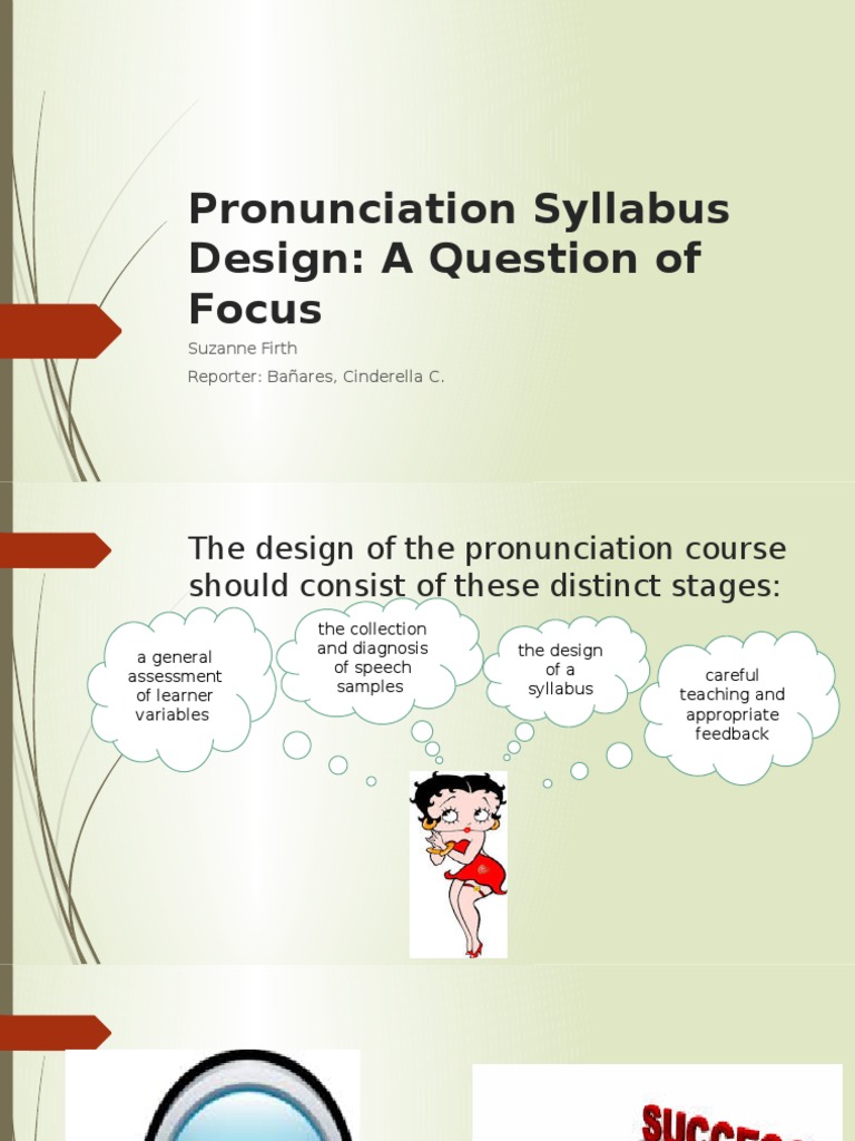 Pronunciation Syllabus Design A Question of Focus PDF Stress