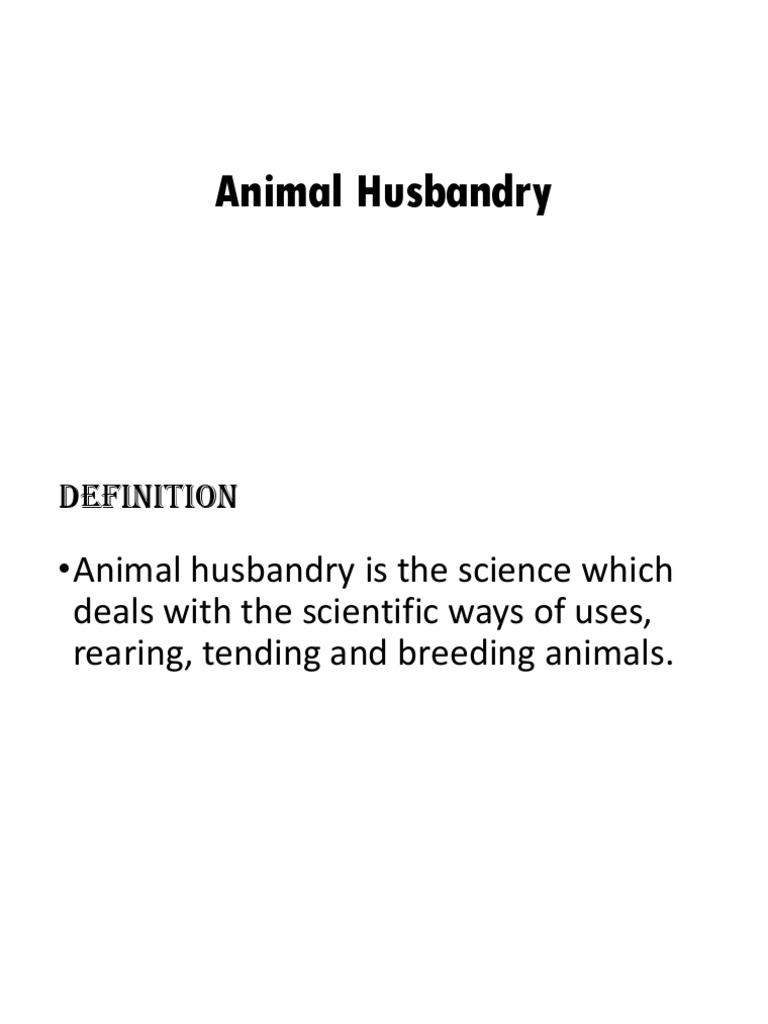 WHAT IS ANIMAL HUSBANDRY GIVE EXAMPLES visual data 2