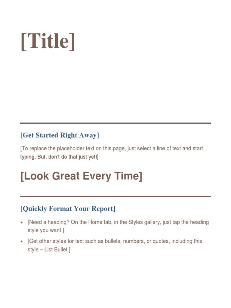 Quick Report Formatting Guide | PDF