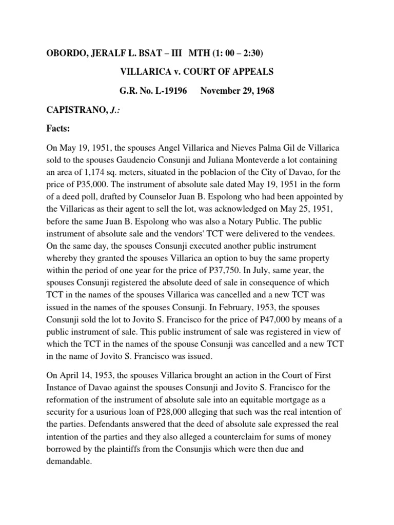 The Supreme Court Rules That an Option to Purchase Property Within One