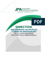 05 Directiva Que Establece Las Politicas y Lineas de Investigacion