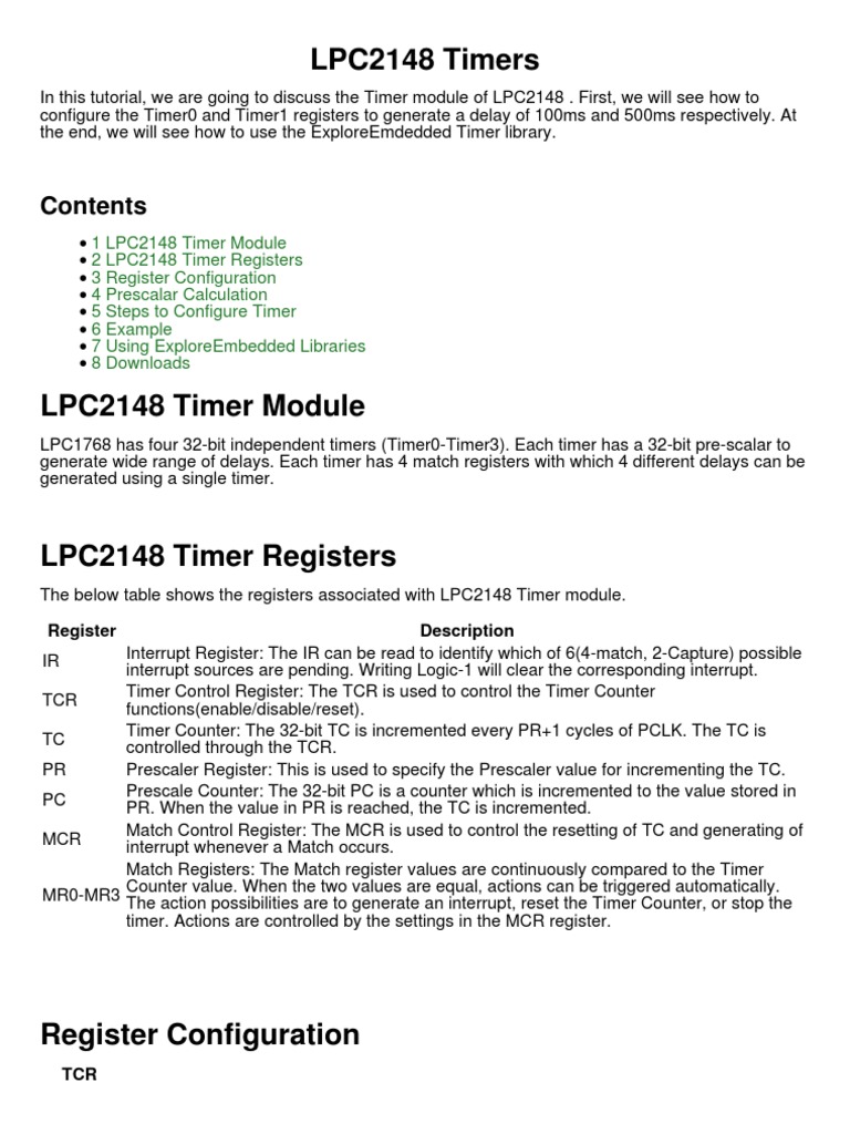 LPC2148 Timers | PDF | Timer | Digital Technology
