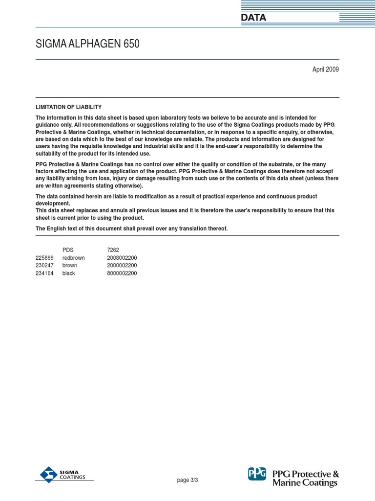 Sigma Alphagen 650 Liability Disclaimer | PDF | Business | Technology ...