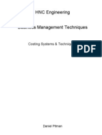 HNC Engineering Business Management Techniques: Costing Systems & Techniques.