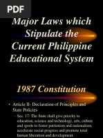 Major Laws Which Stipulate The Current Philippine Educational System