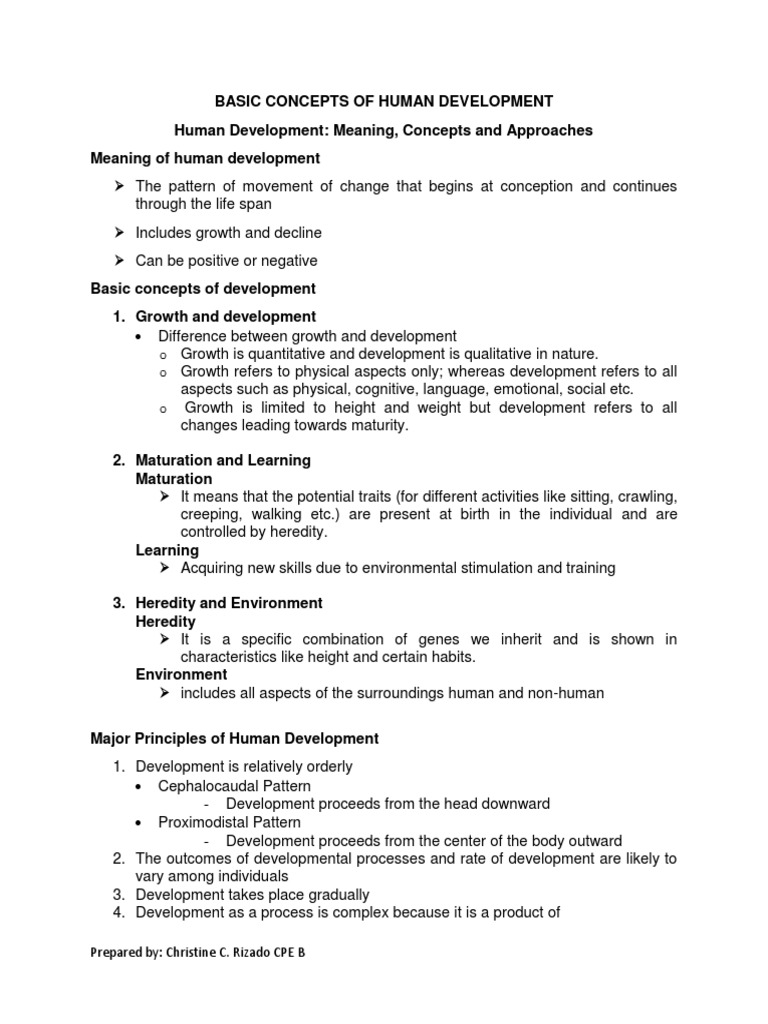 Basic Concepts of Human Development PDF Developmental Psychology Heredity