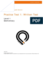 Pearson Test of English General Practice Test 1 Level 1 Elementary
