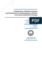 Review and Applications of MCDM Techniques and Development of A Methodology For Selection of The Most Suitable DM Technique