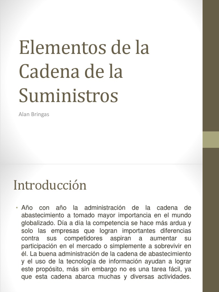 Elementos de la Cadena de Suministro | PDF | Business | Economias