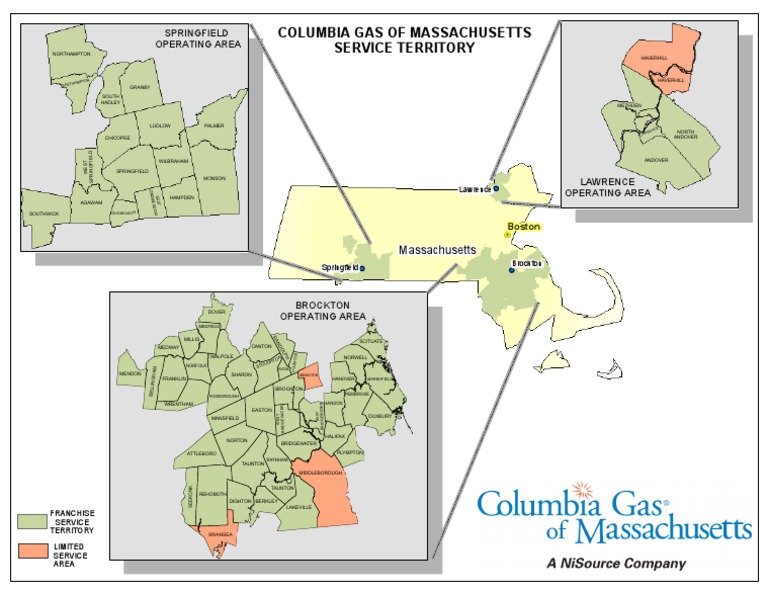 Columbia Gas of Massachusetts service territory