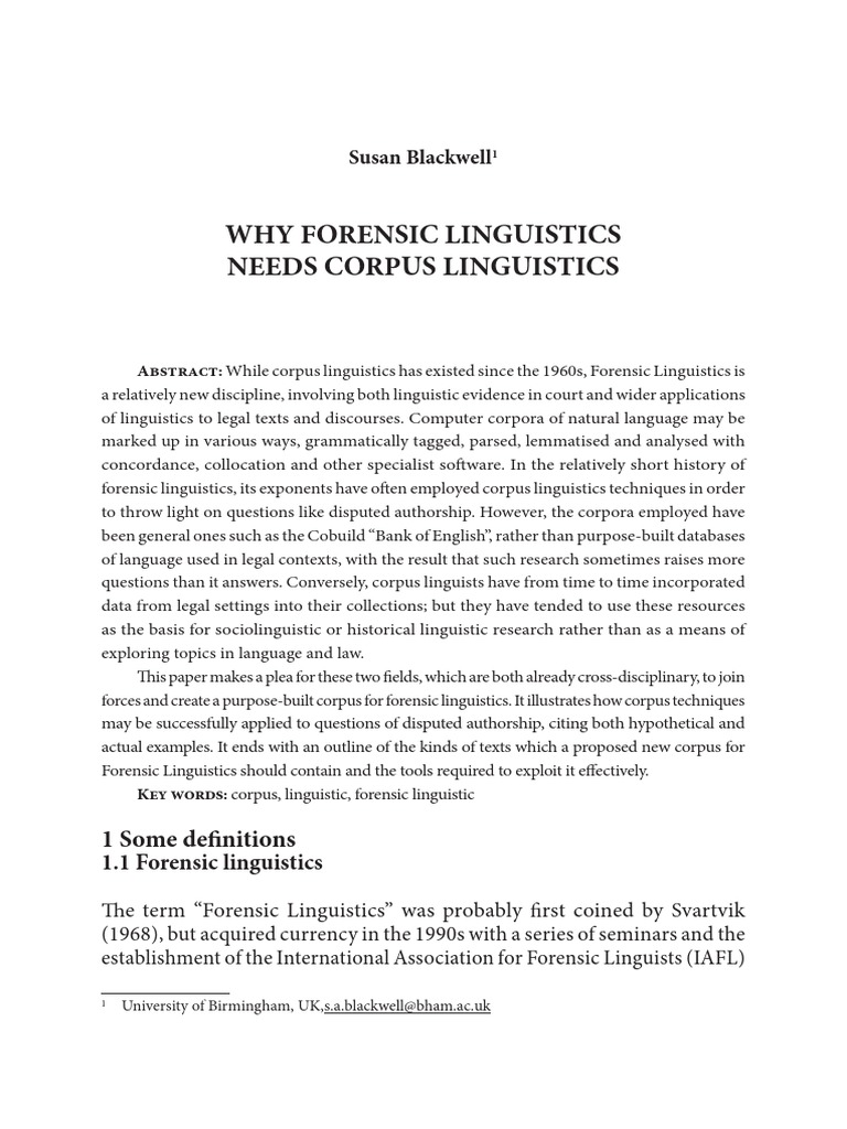 Why Forensic Linguistics | PDF | Linguistics | Semiotics