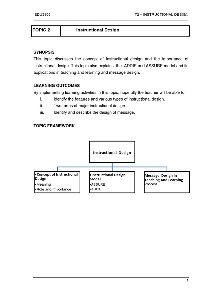 Instructional Design Models Overview | PDF | Instructional Design ...