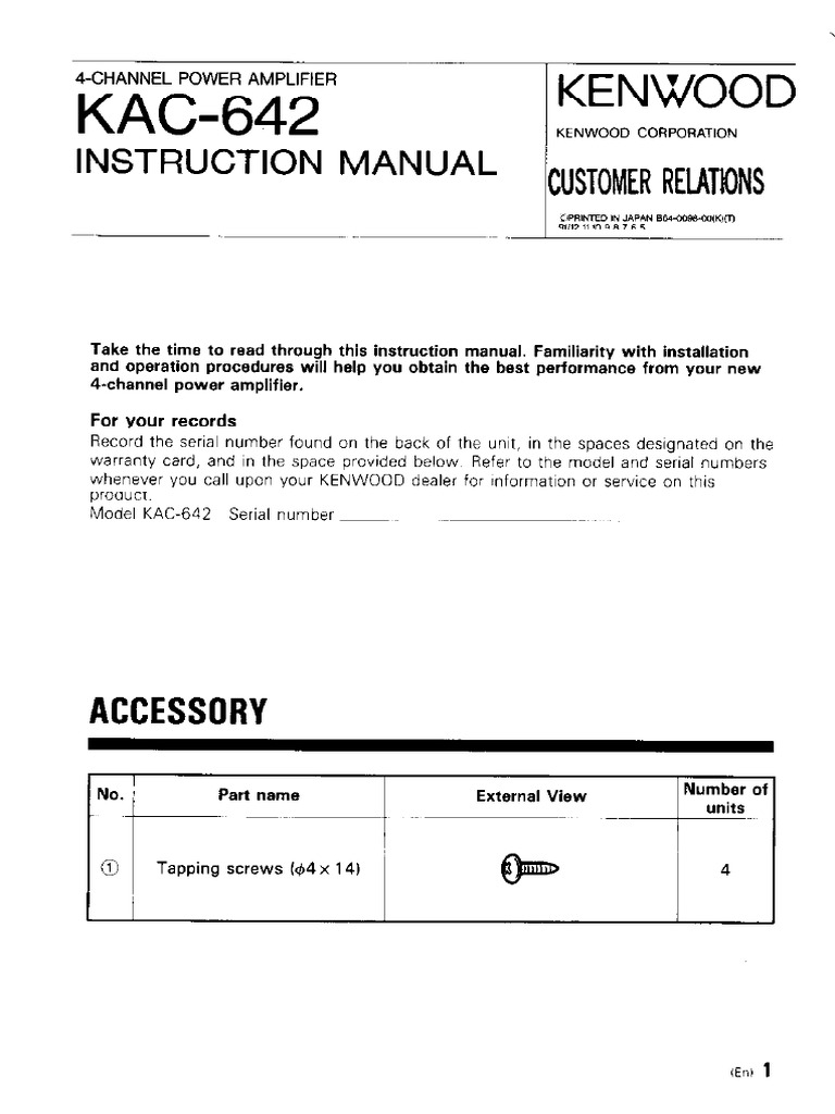 Kenwood Kac-642 PDF | PDF