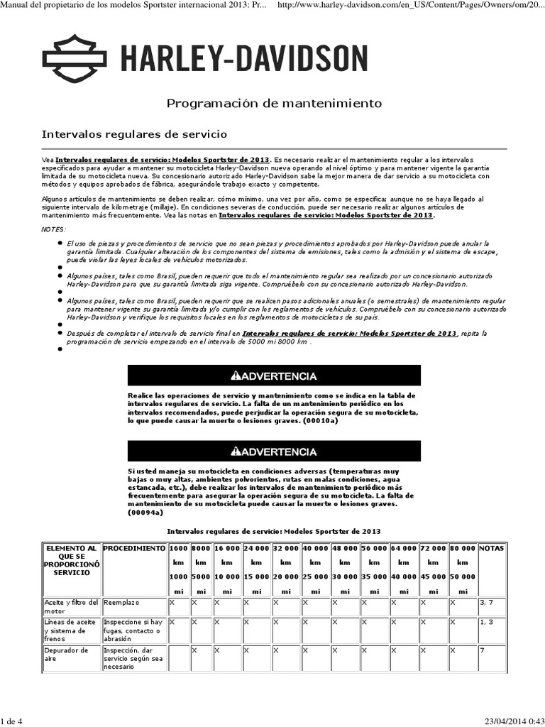 Manual | PDF | Harley Davidson | Vehículo de motor