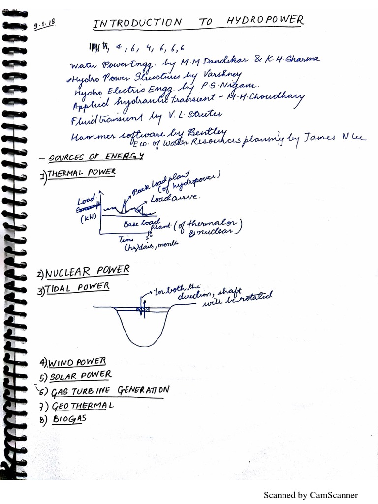 Hydropower Notes Pdf