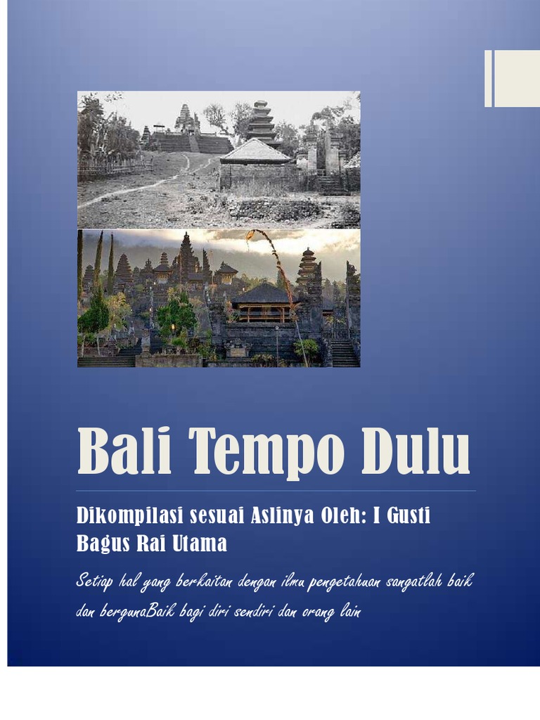 Kompilasi Bali Tempo Dulu