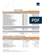 Tabela de Tarifa Credicard