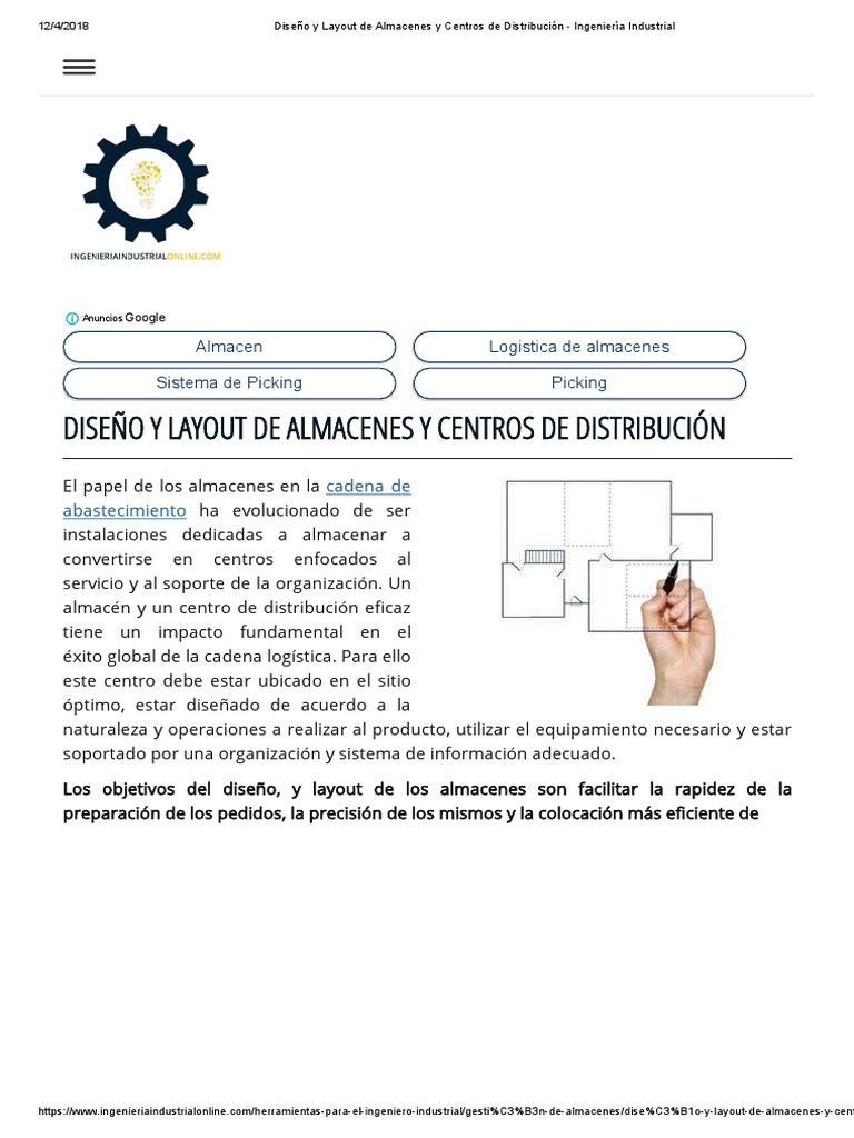 Diseño y Layout de Almacenes y Centros de Distribución - Ingeniería ...