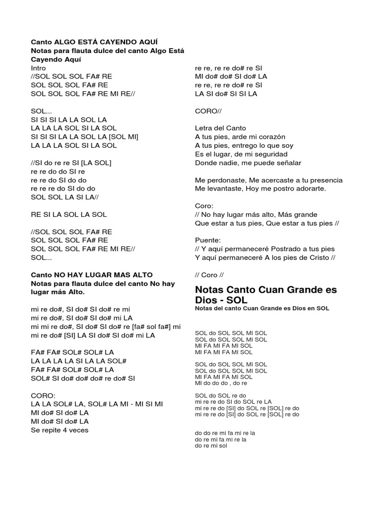 Canto ALGO ESTÁ CAYENDO AQUÍ | PDF | Ocio | Entretenimiento (general)