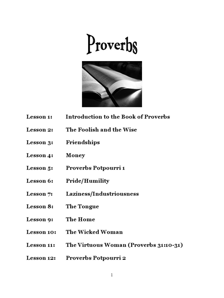Introduction to Proverbs and Wisdom | PDF | Wisdom | Book Of Proverbs