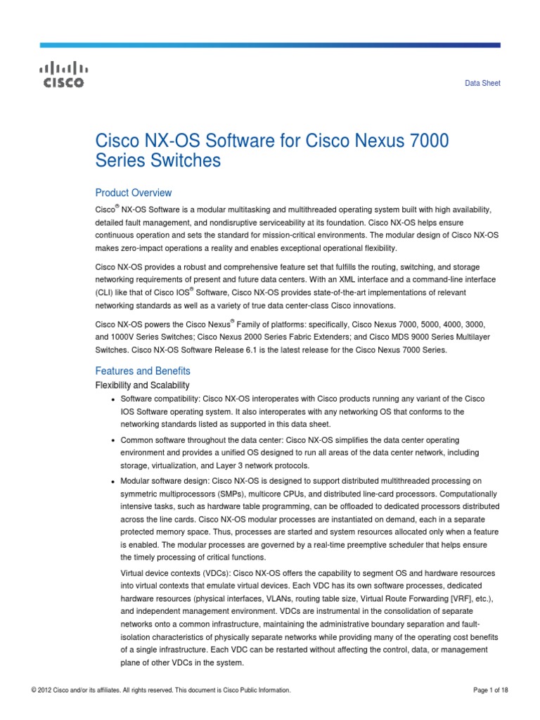Cisco NX-OS Software For Cisco Nexus 7000 Series Switches (2012) | PDF ...