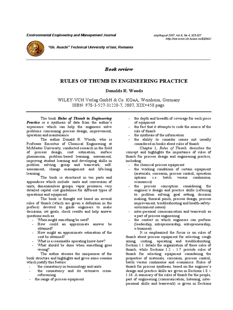 RULES OF THUMB IN ENGINEERING PRACTICE PDF visual data 2