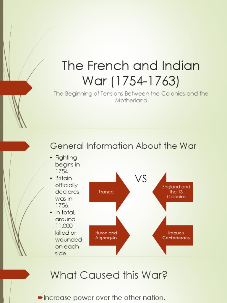 The French and Indian War (1754-1763) : The Beginning of Tensions ...