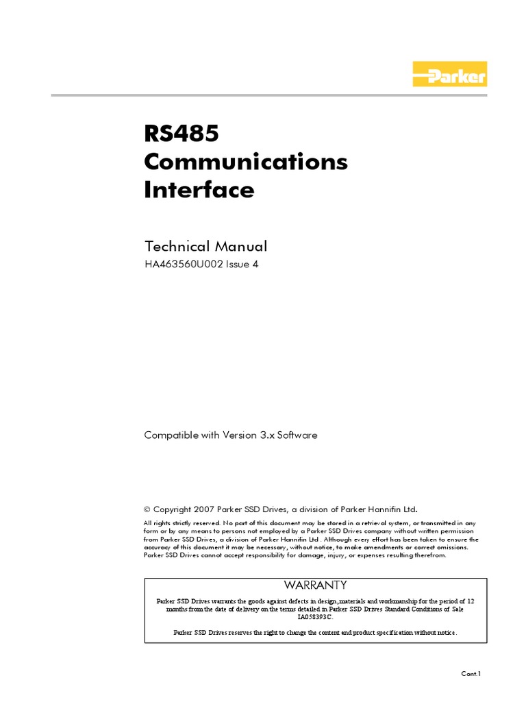 RS485 Communications Interface: Technical Manual | PDF | Coaxial Cable ...