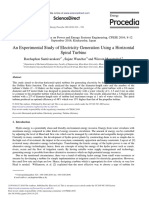 An Experimental Study of Electricity Generation Using A Horizontal