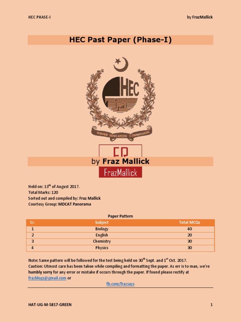 Hec Phase 2 Past Papers | PDF | Radioactive Decay | Bacteria