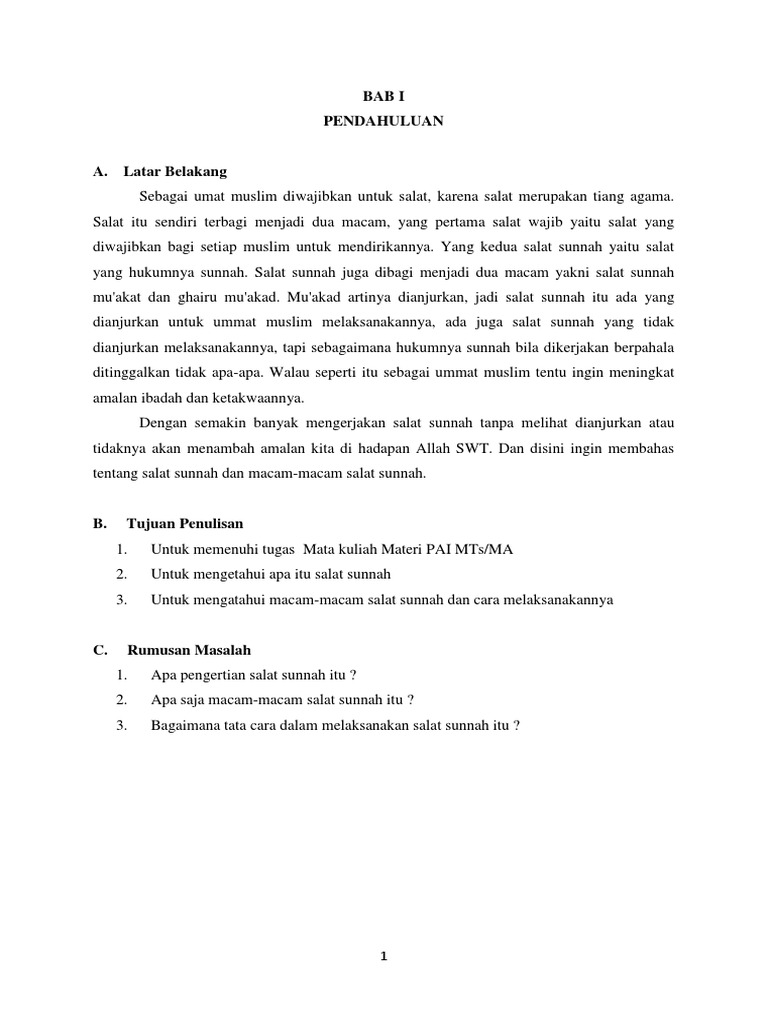 Makalah Shalat Sunnah