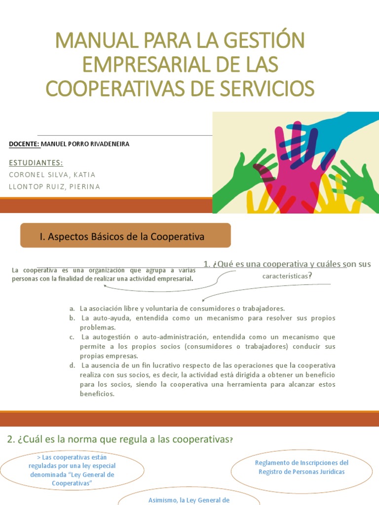 MANUAL PARA LA GESTIÓN EMPRESARIAL DE LAS COOPERATIVAS DE SERVICIOS ...