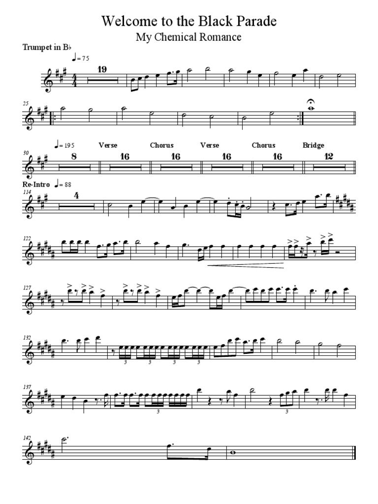 Black Parade Trumpet My Chemical Romance
