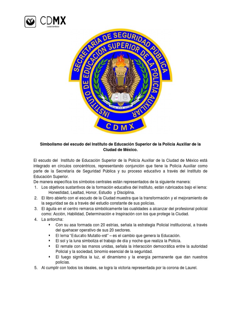 Simbolismo Policía Auxiliar CDMX PDF