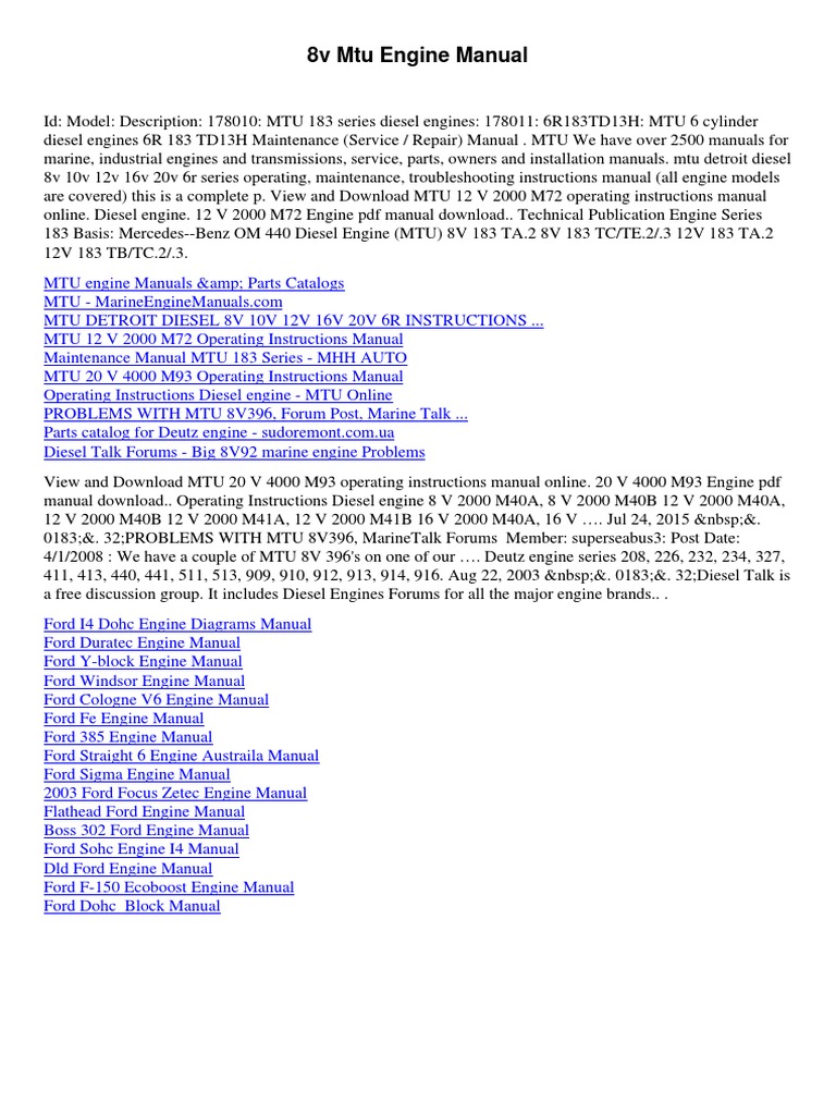 12v183 Service Manual