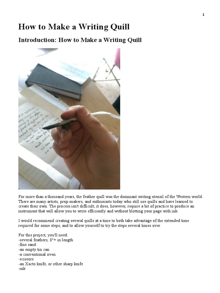 Crafting Your Own Writing Quill | PDF | Pen | Knife
