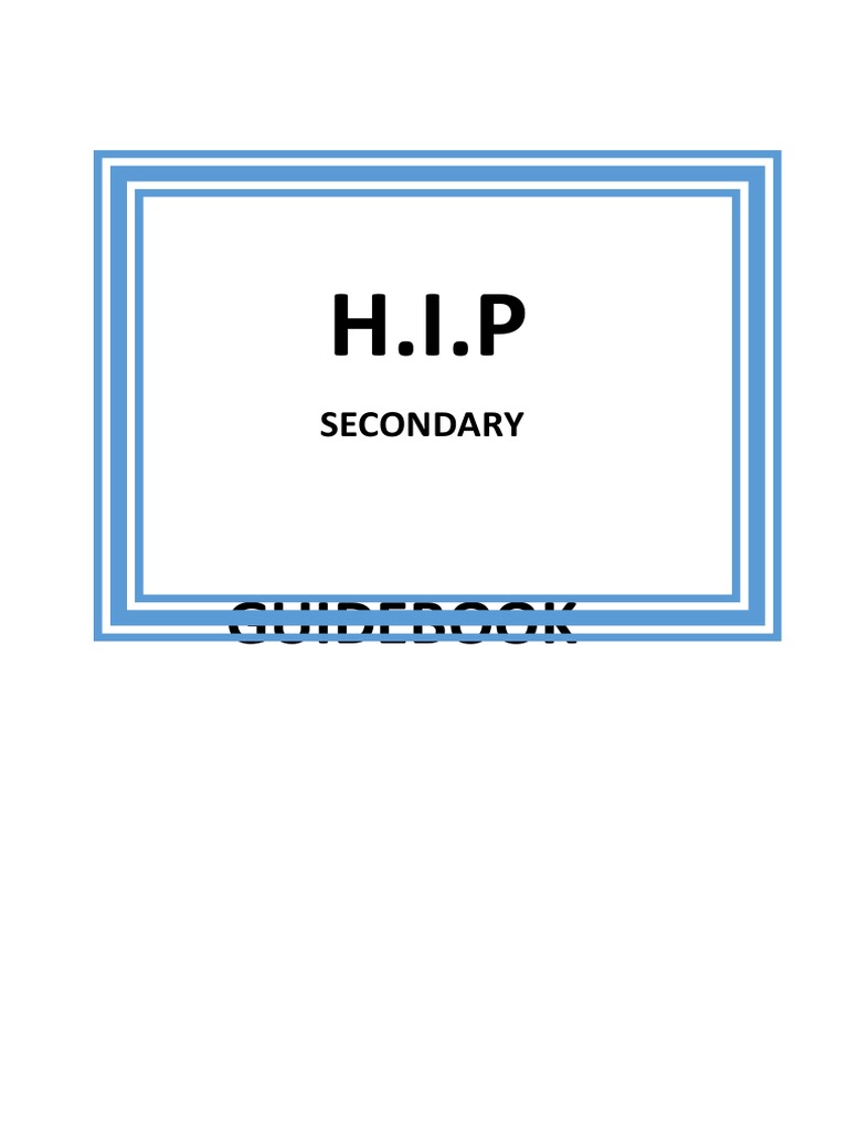 H.I.P Secondary Guidebook and Resources | PDF