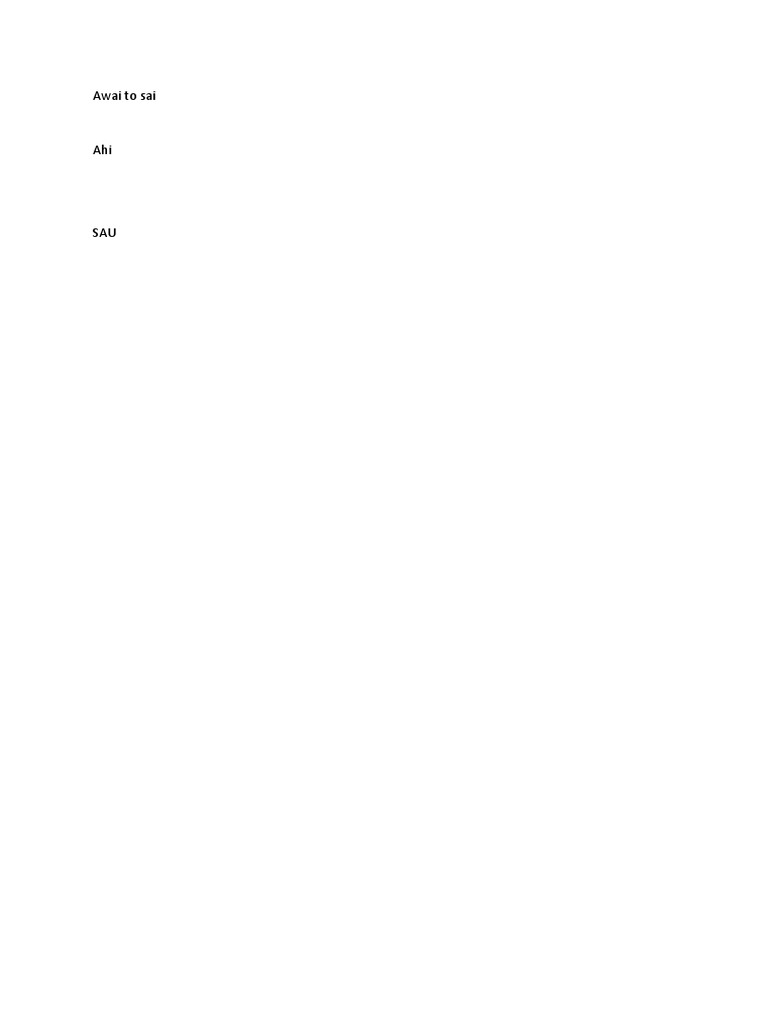 Awai to Sai: Ahi and SAU Explained | PDF