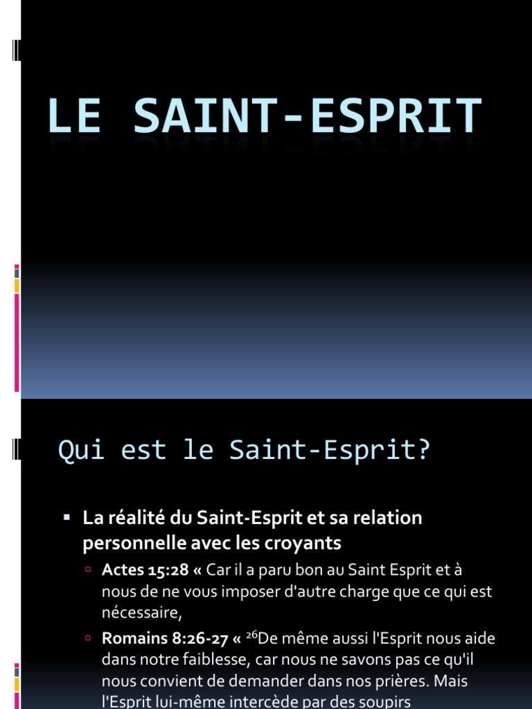 Comprendre le Saint-Esprit | PDF | Saint-Esprit | Jésus