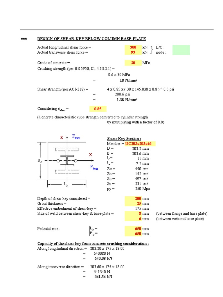 Design of Shear Key PDF Bending Screw