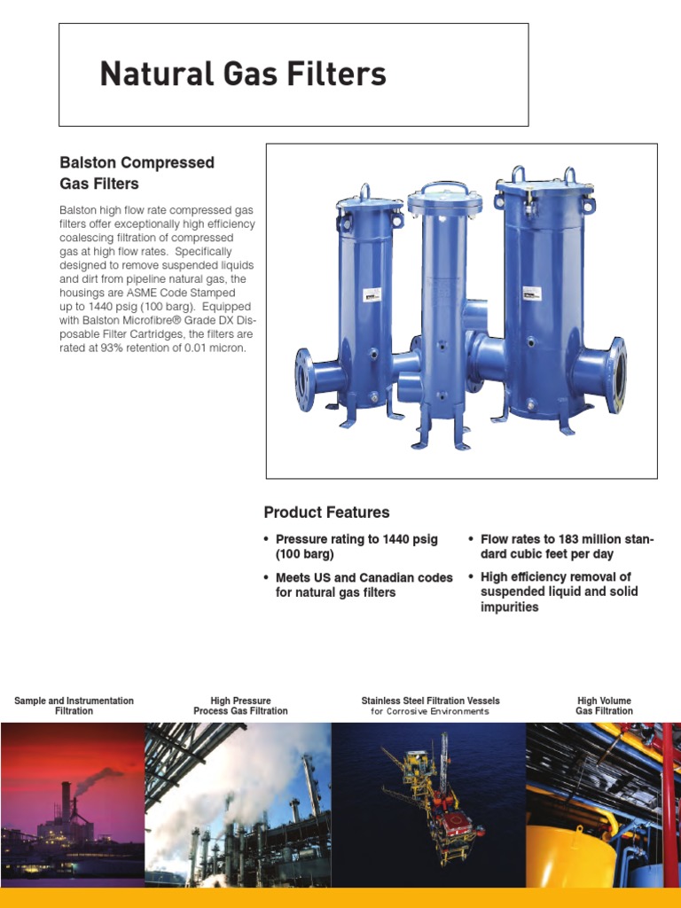 NaturalGasFilters.pdf Filtration Pounds Per Square Inch