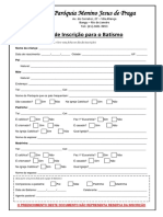 Ficha de Inscrição para o Batismo PDF