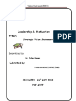 Leadership & Motivation: Title Strategic Vision Statement