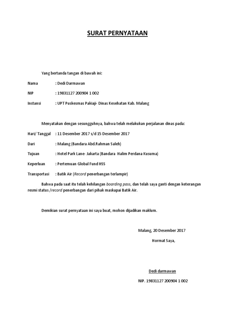 Surat Pernyataan Global Fund