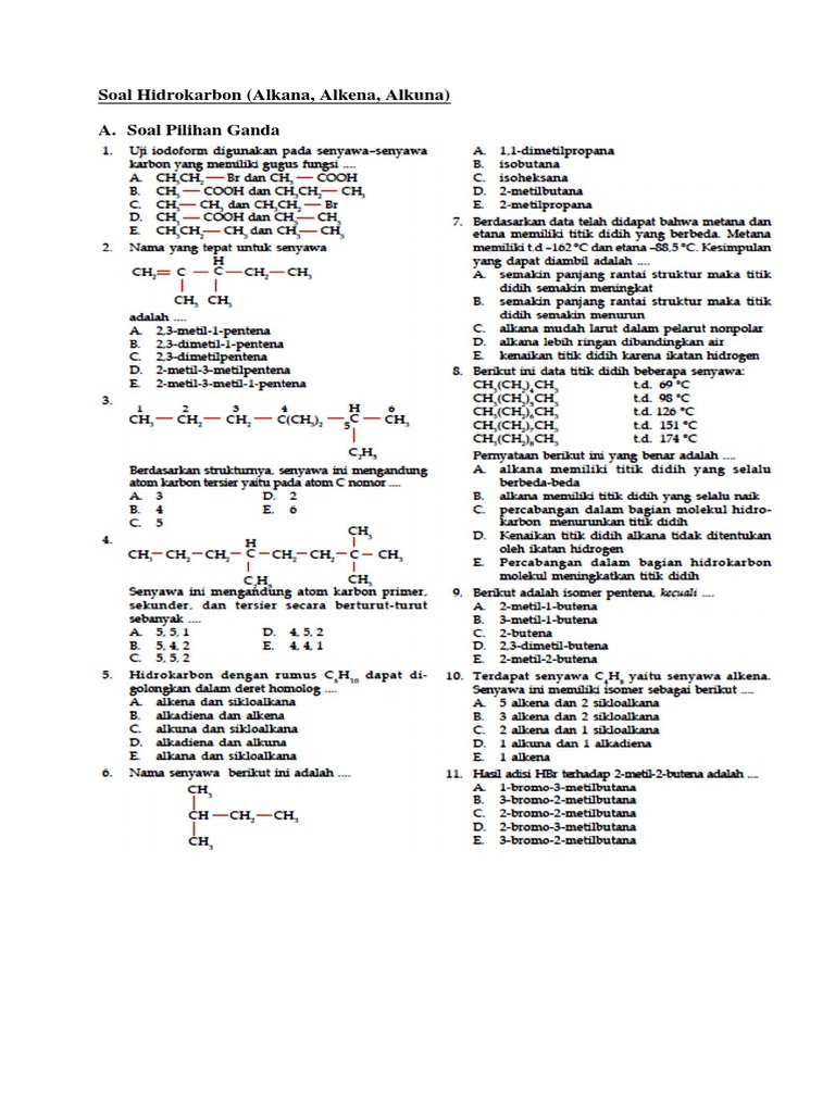 Contoh Soal Hots Hidrokarbon Kumpulan Materi Pelajaran Dan Contoh Soal 1